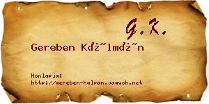 Gereben Kálmán névjegykártya